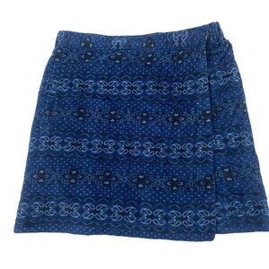 Uniqlo Size Medium Fleece Lined Reversible Mini Skirt Blue And Black